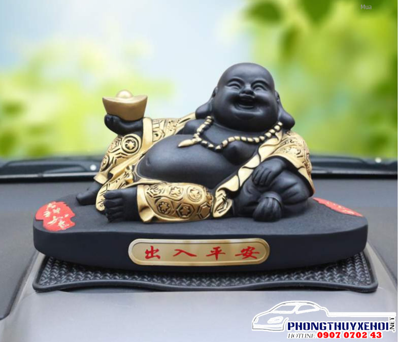 Phật Di Lặc Cười than hoạt tính vật phẩm phong thủy xe hơi